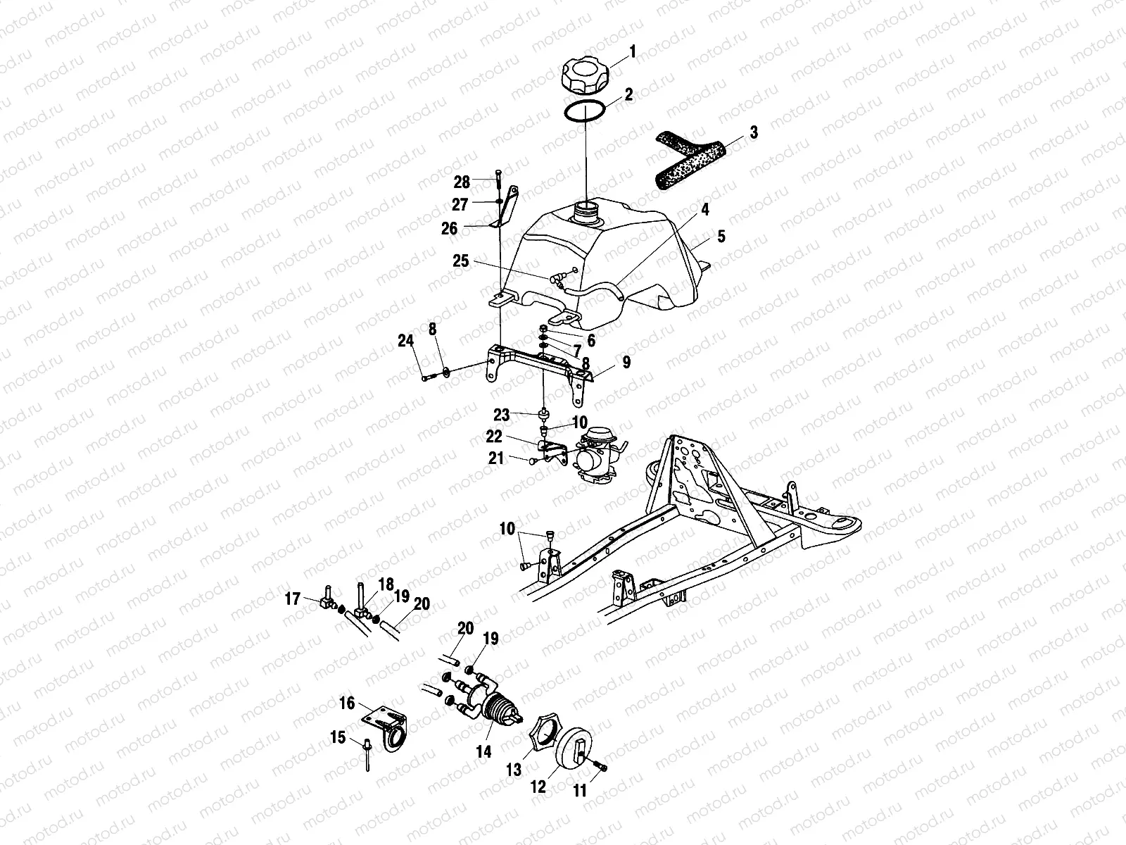 FUEL TANK and CARBURETOR MOUNTING - A02CD32AA/AB/AC/FB (4970147014B05) | FUEL TANK and CARBURETOR MOUNTING - A02CD32AA/AB/AC/FB (4970147014B05)