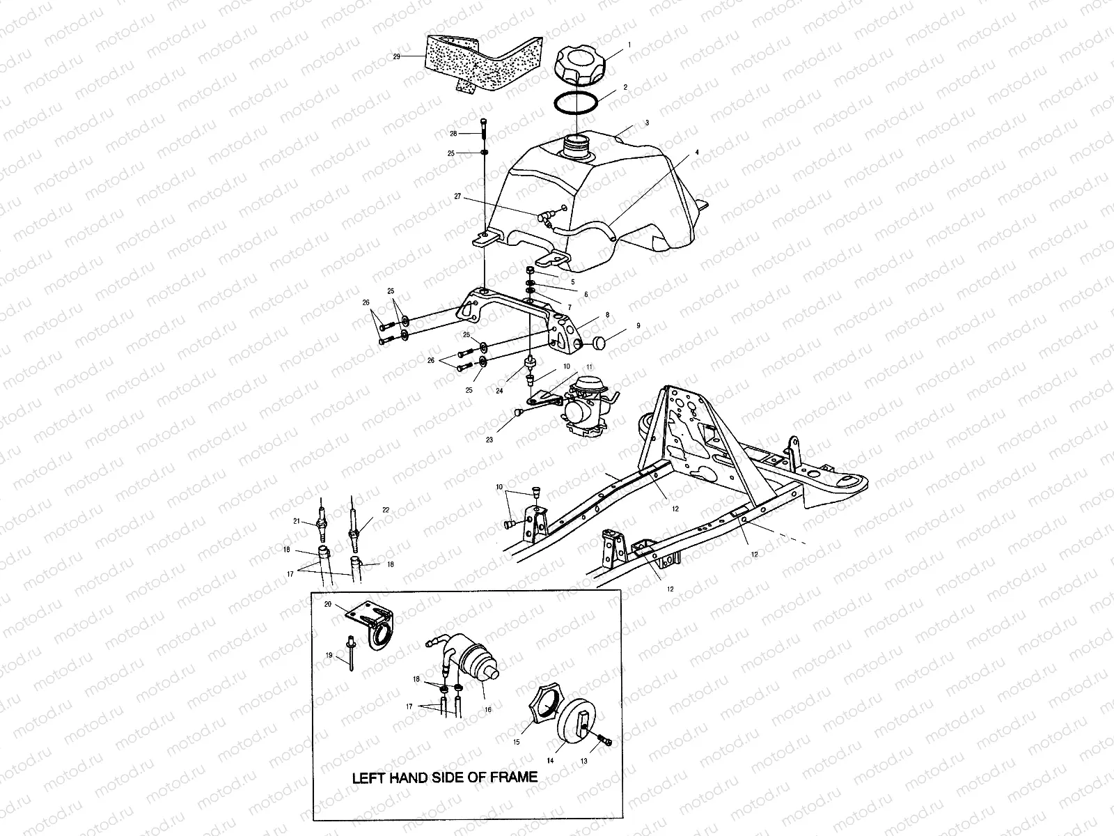 FUEL TANK and CARBURETOR MOUNTING - A02CK32AA (4970287028A13) | FUEL TANK and CARBURETOR MOUNTING - A02CK32AA (4970287028A13)