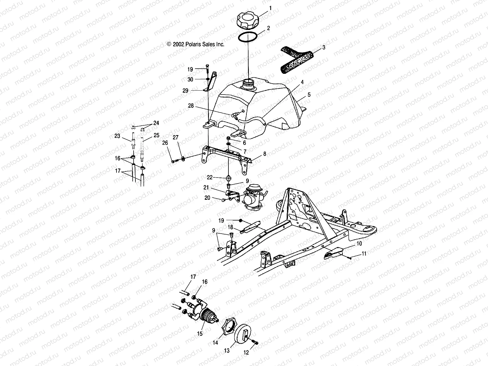 FUEL TANK and CARBURETOR MOUNTING - A03CB32AA/FC (4975157515A13) | FUEL TANK and CARBURETOR MOUNTING - A03CB32AA/FC (4975157515A13)