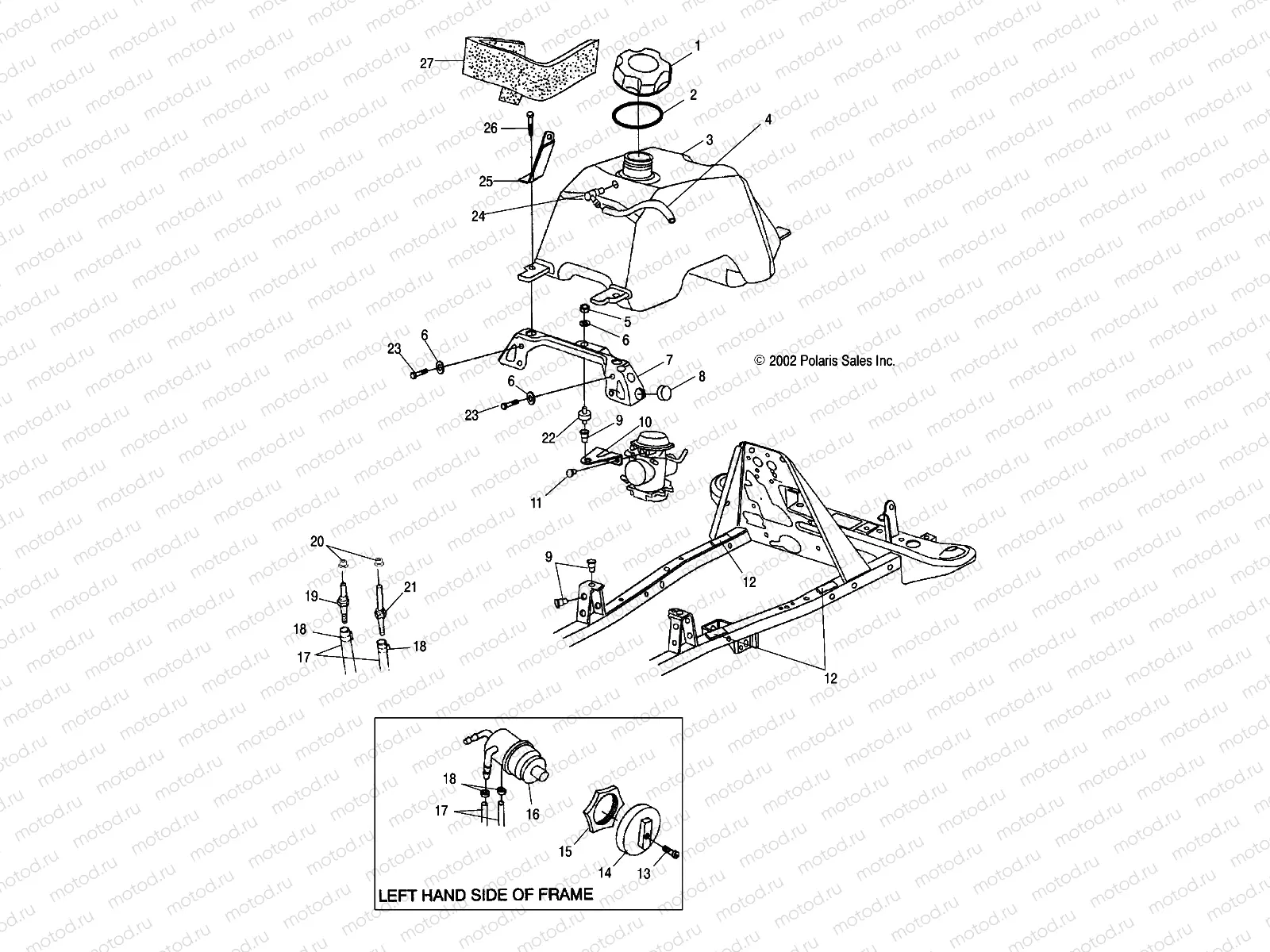 FUEL TANK and CARBURETOR MOUNTING - A03CD50FB (4975277527A13) | FUEL TANK and CARBURETOR MOUNTING - A03CD50FB (4975277527A13)