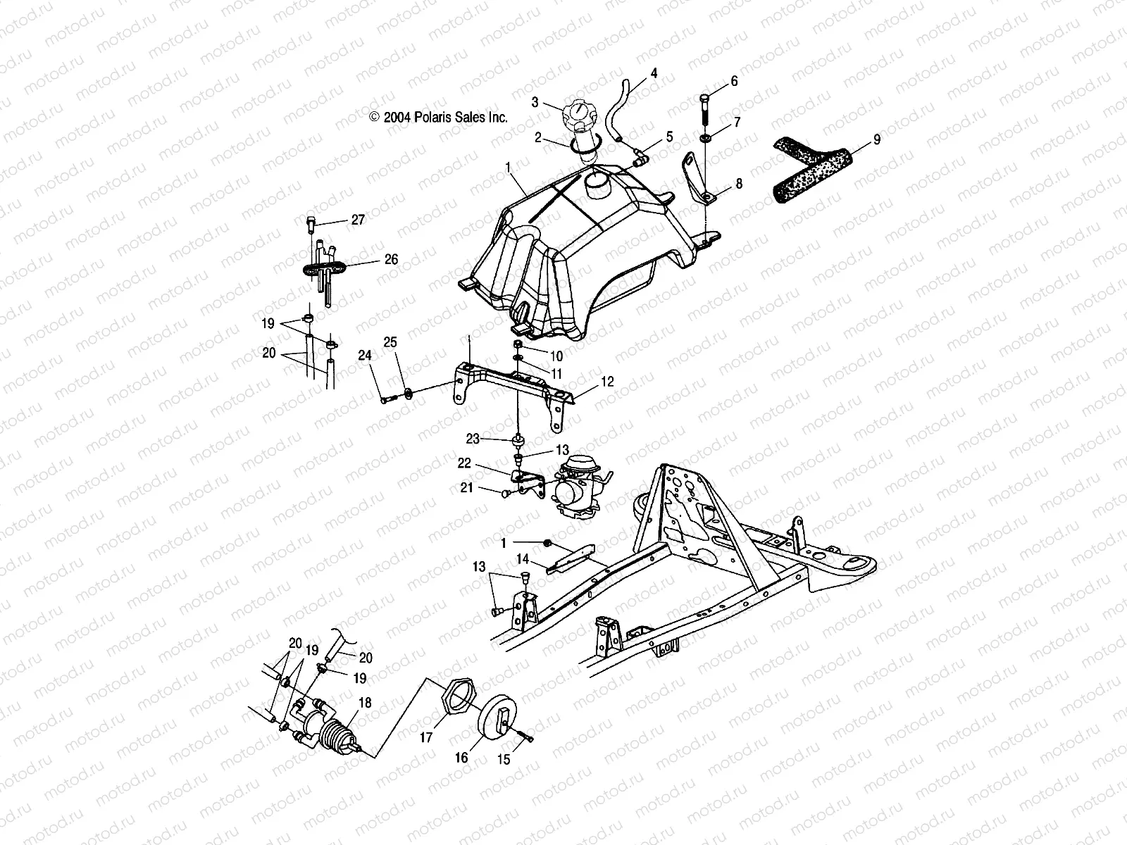 FUEL TANK and CARBURETOR MOUNTING - A05CB32AA (4994889488A13) | FUEL TANK and CARBURETOR MOUNTING - A05CB32AA (4994889488A13)