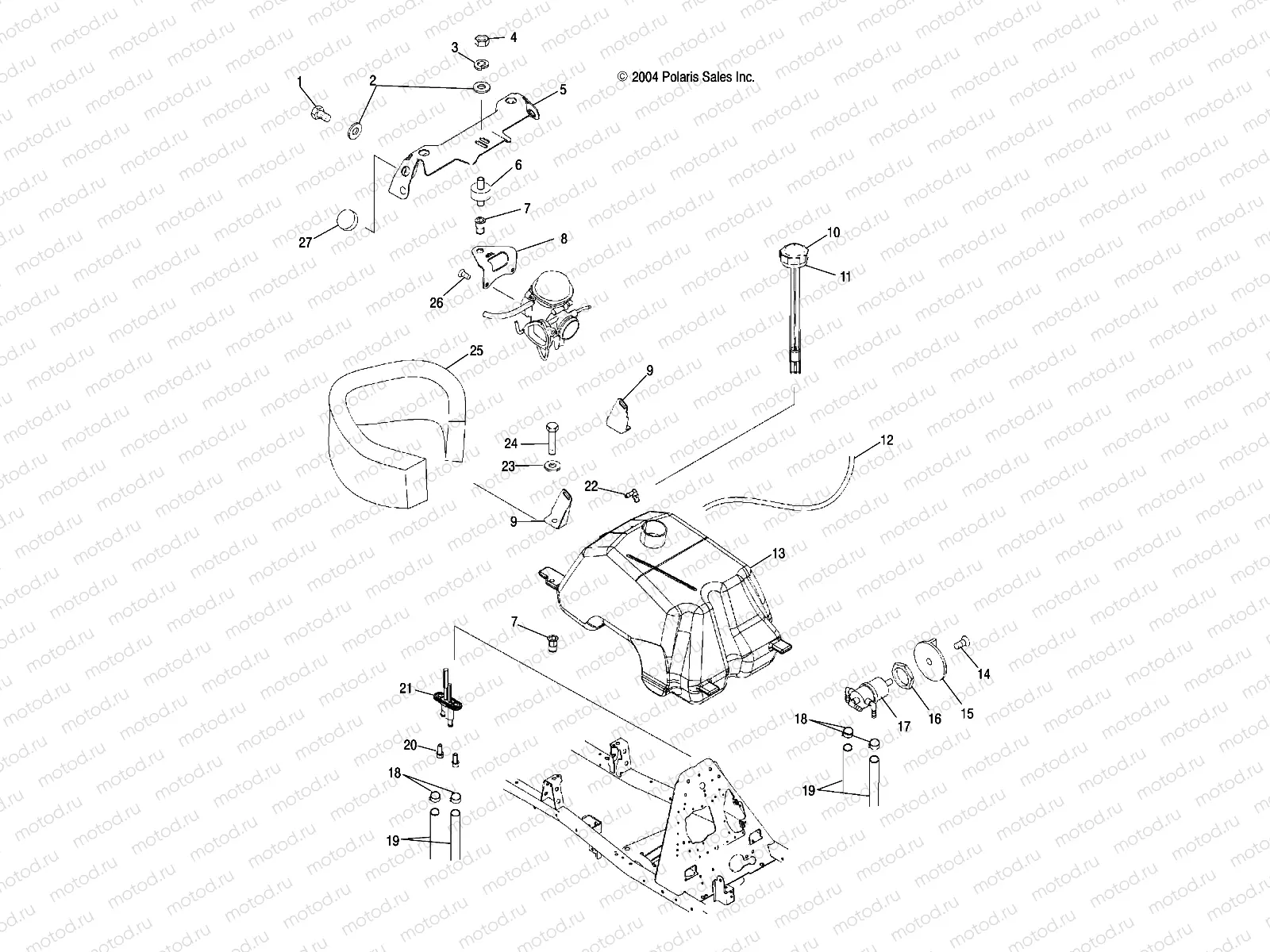 FUEL TANK and CARBURETOR MOUNTING - A05JD50AA/AB/AC (4995189518B03) | FUEL TANK and CARBURETOR MOUNTING - A05JD50AA/AB/AC (4995189518B03)