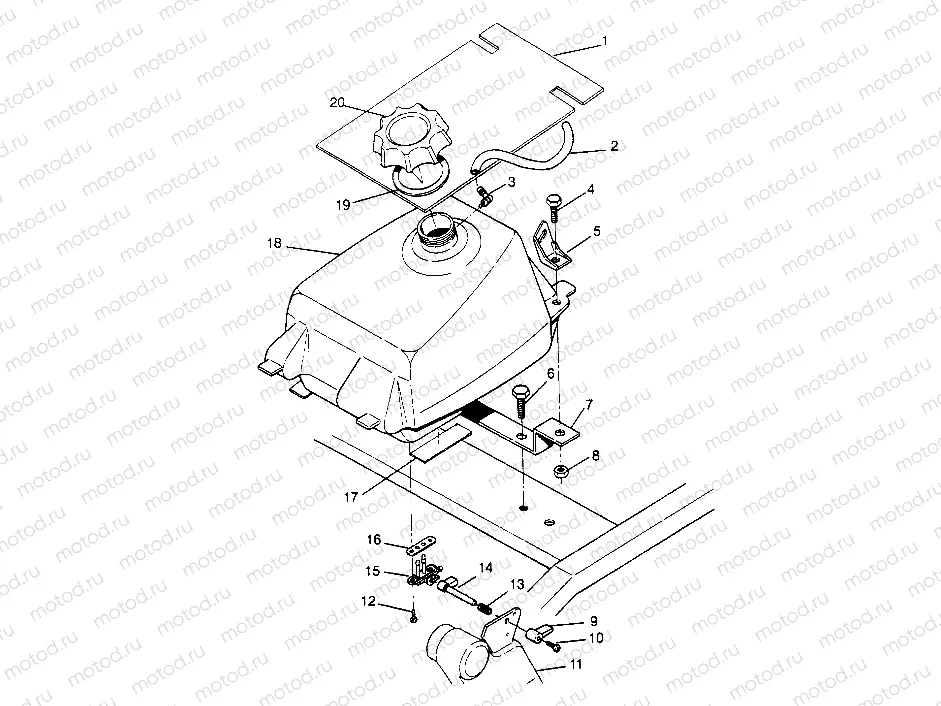 FUEL TANK ASSEMBLY 2x4 400L W957540 (4930093009A012) | FUEL TANK ASSEMBLY 2x4 400L W957540 (4930093009A012)