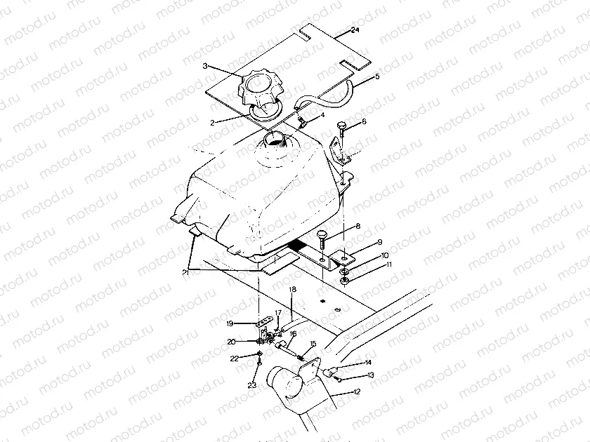 FUEL TANK ASSEMBLY BIG BOSS 4X6 UPDATED 2-91 (4919801980004A) | FUEL TANK ASSEMBLY BIG BOSS 4X6 UPDATED 2-91 (4919801980004A)