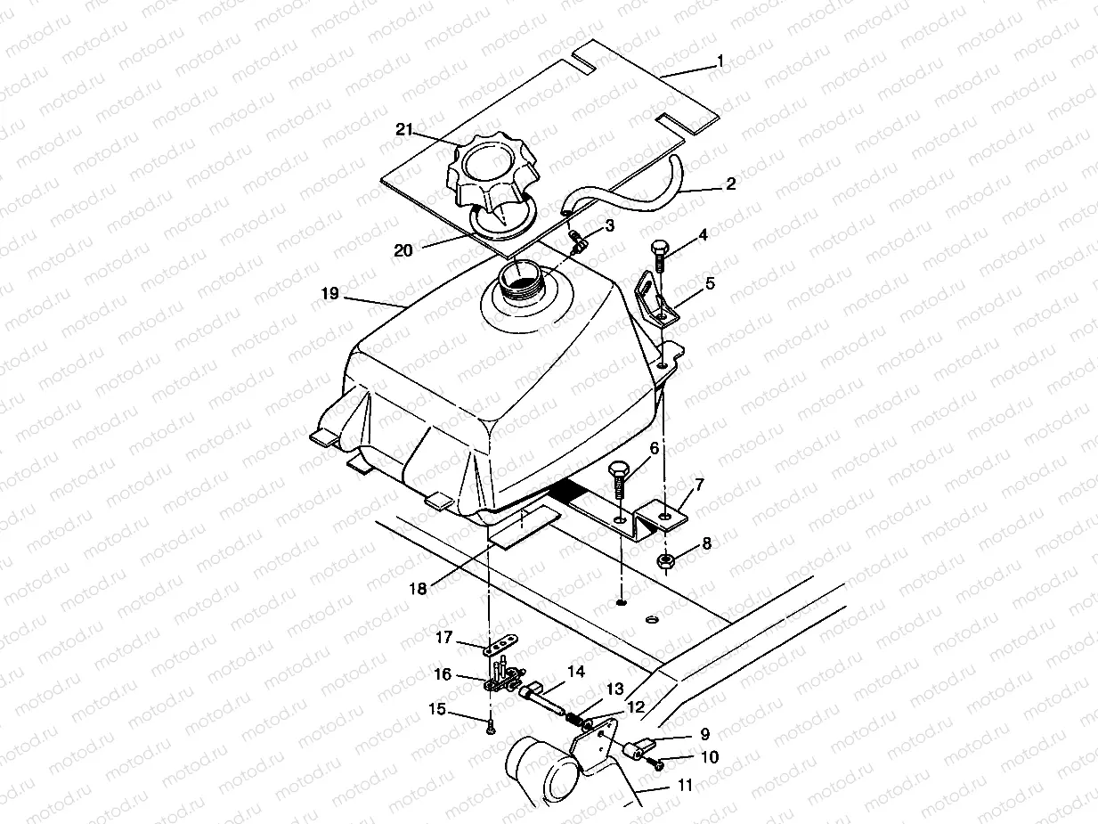 FUEL TANK ASSEMBLY Sport 400L W958540 (4930133013A012) | FUEL TANK ASSEMBLY Sport 400L W958540 (4930133013A012)