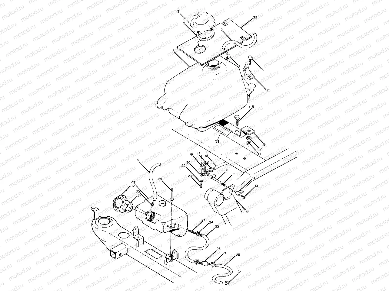 FUEL TANK ASSEMBLY Trail Boss-Update (4919771977009A) | FUEL TANK ASSEMBLY Trail Boss-Update (4919771977009A)