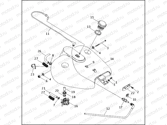 FUEL TANK - CARBURETED FLHR