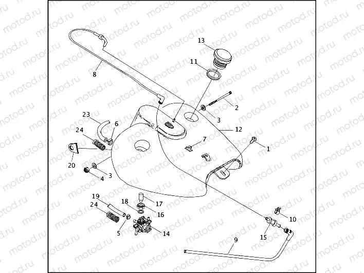FUEL TANK - CARBURETED - FLHR