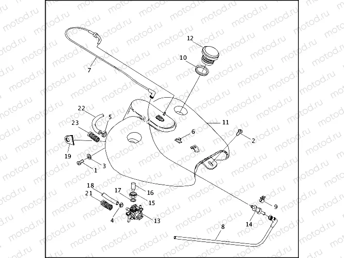 FUEL TANK - CARBURETED FLHR