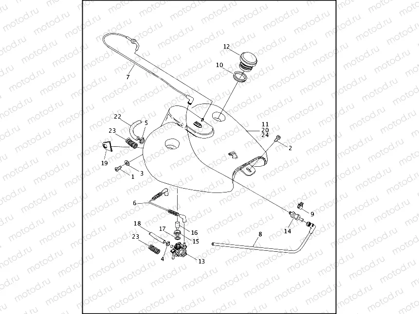 FUEL TANK, CARBURETED - FLHR