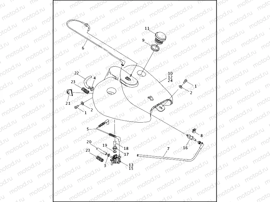 FUEL TANK, CARBURETED - FLHR