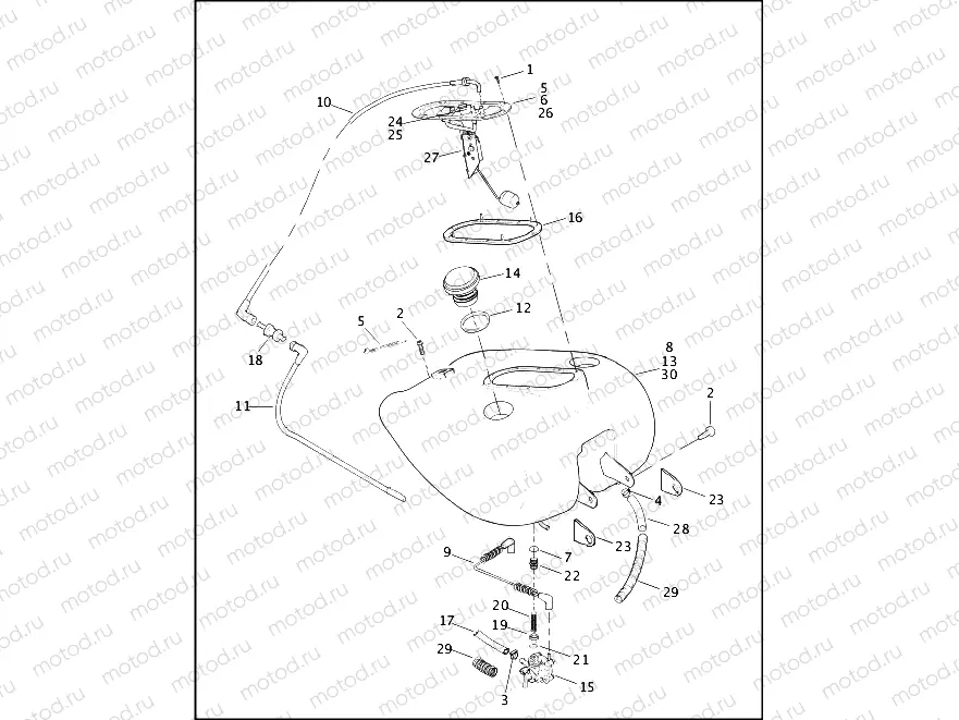 FUEL TANK - CARBURETED FLHR