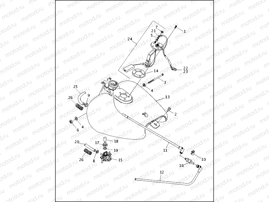 FUEL TANK - CARBURETED - FLHT