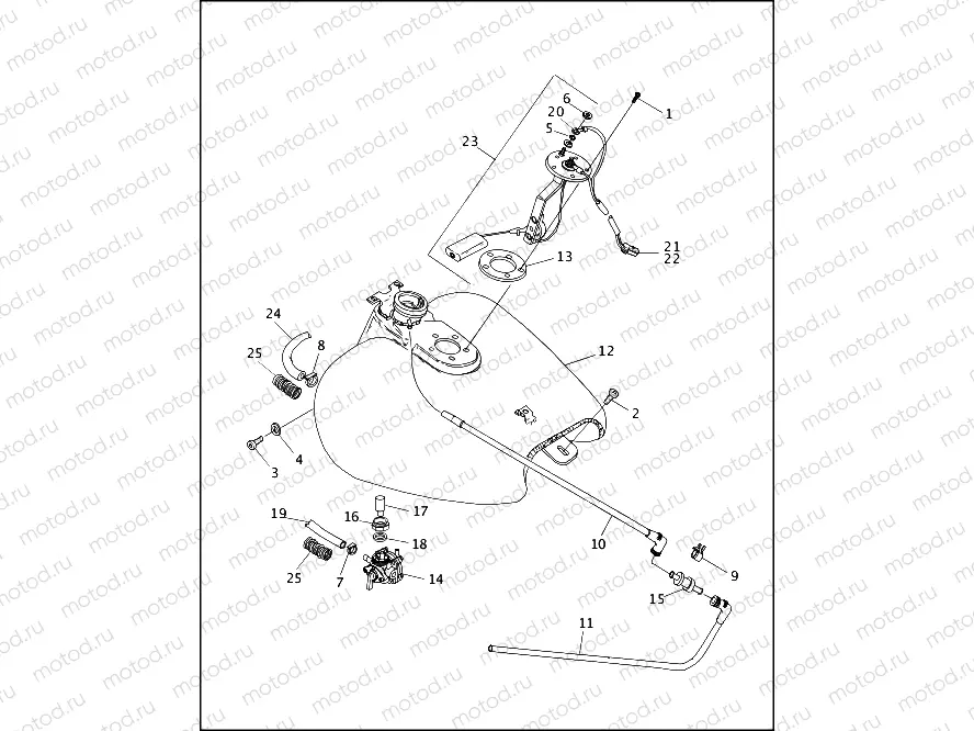 FUEL TANK, CARBURETED - FLHT, FLHTC & FLTR