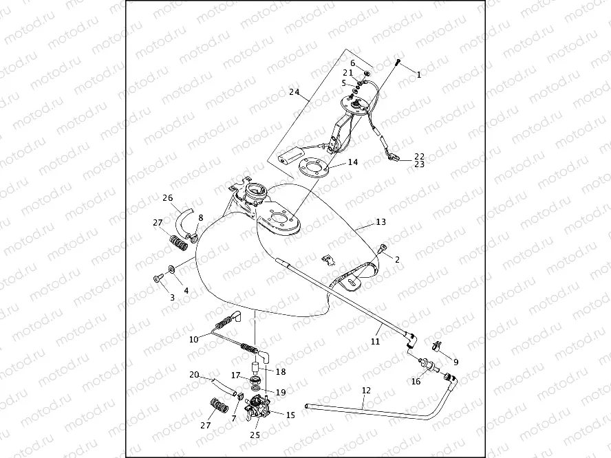 FUEL TANK, CARBURETED - FLHT, FLHTC & FLTR
