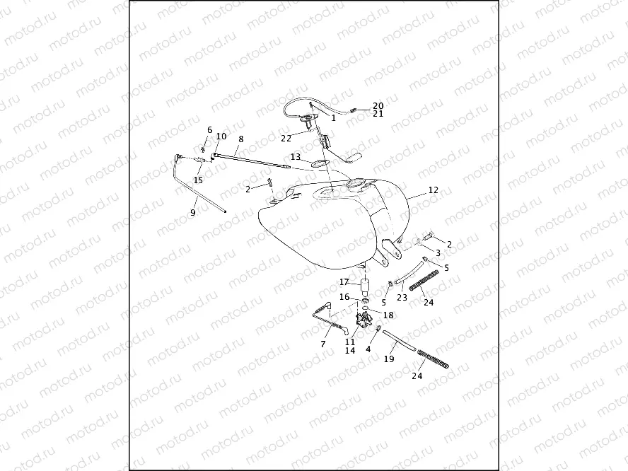 FUEL TANK, CARBURETED - FLHT, FLHTC & FLTR