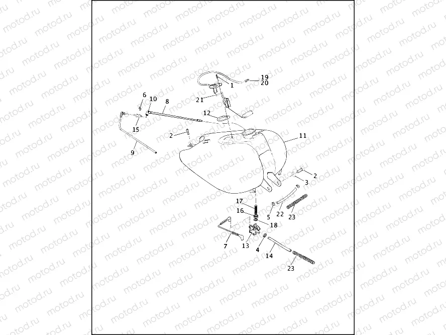 FUEL TANK - CARBURETED FLHT, FLHTC & FLTR