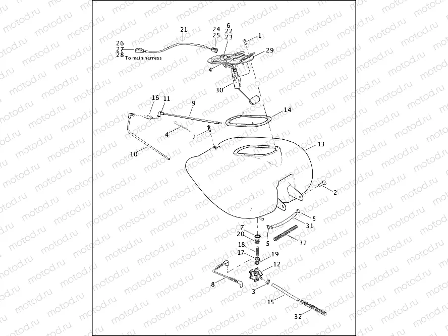 FUEL TANK - CARBURETED FLHT, FLHTC & FLTR