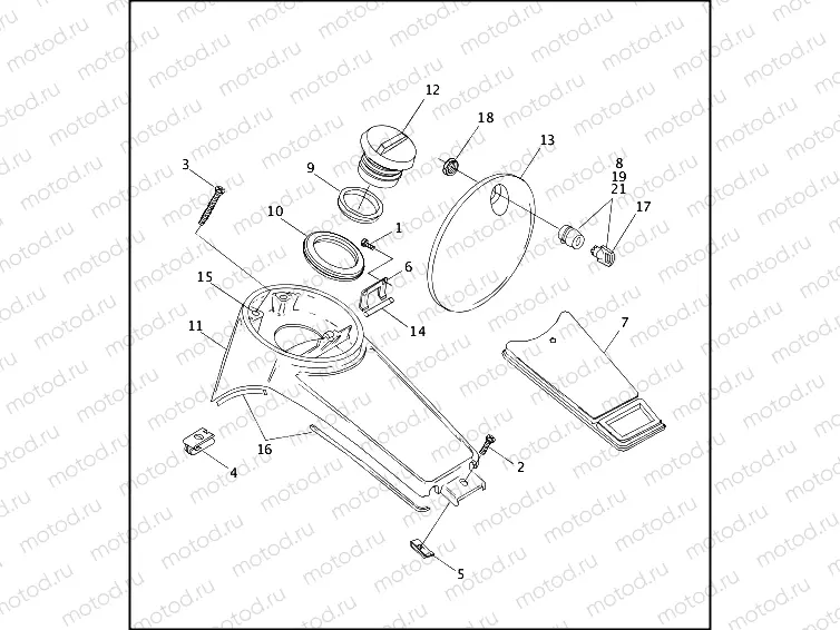 FUEL TANK CONSOLE - FLHT & FLTR