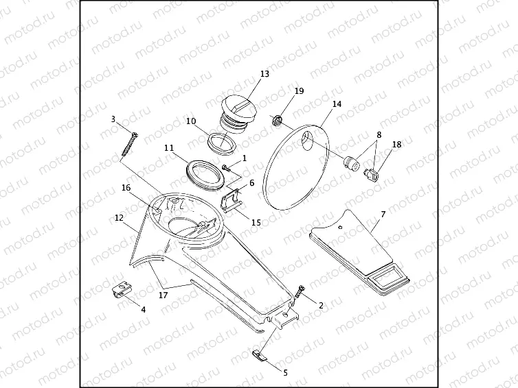 FUEL TANK CONSOLE - FLHT & FLTR
