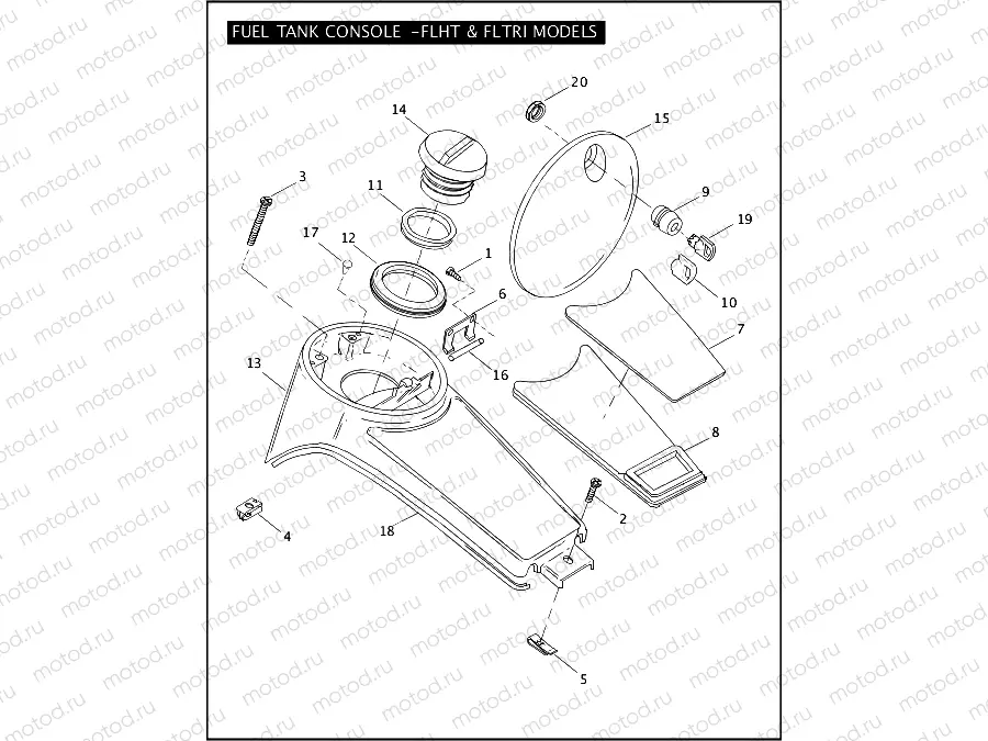 FUEL TANK CONSOLE - FLHT & FLTRI MODELS
