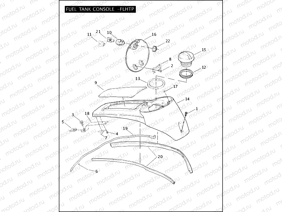 FUEL TANK CONSOLE - FLHTP