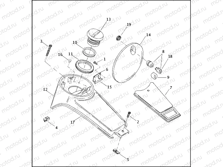 FUEL TANK CONSOLE - FLHTPI