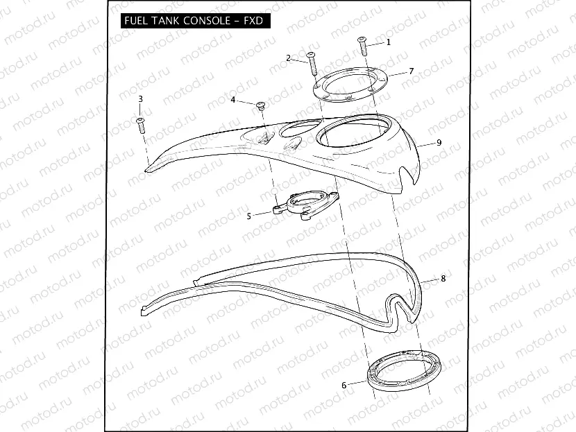 FUEL TANK CONSOLE - FXD