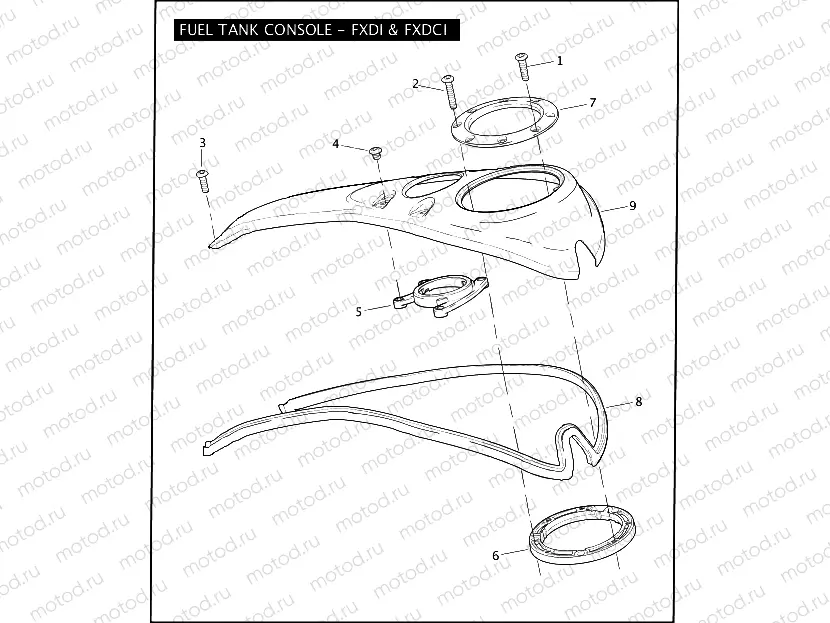 FUEL TANK CONSOLE - FXDI & FXDCI