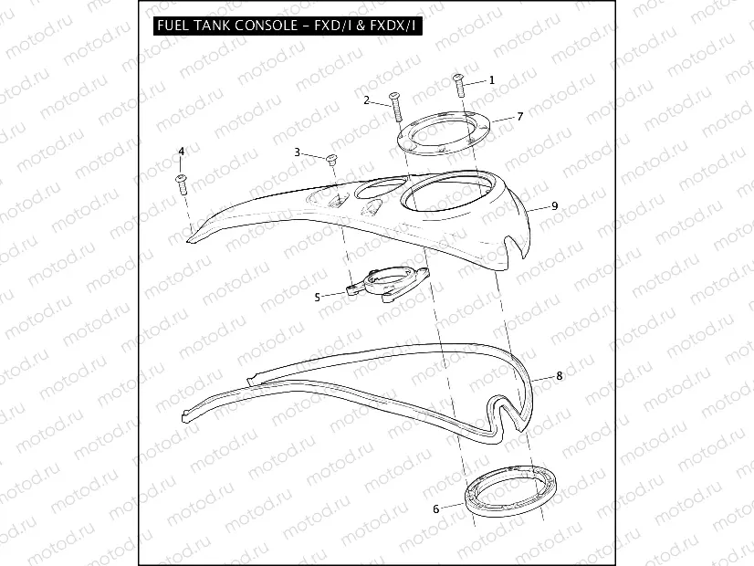 FUEL TANK CONSOLE - FXD/I & FXDX/I
