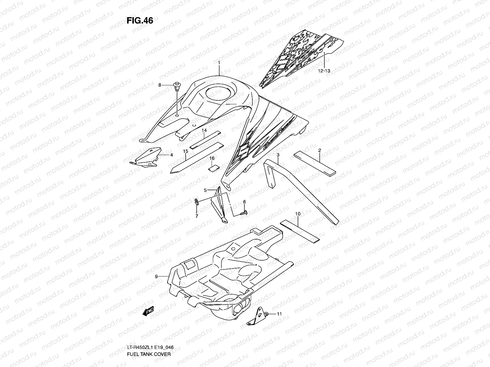 FUEL TANK COVER (LT-R450ZL1 E19)