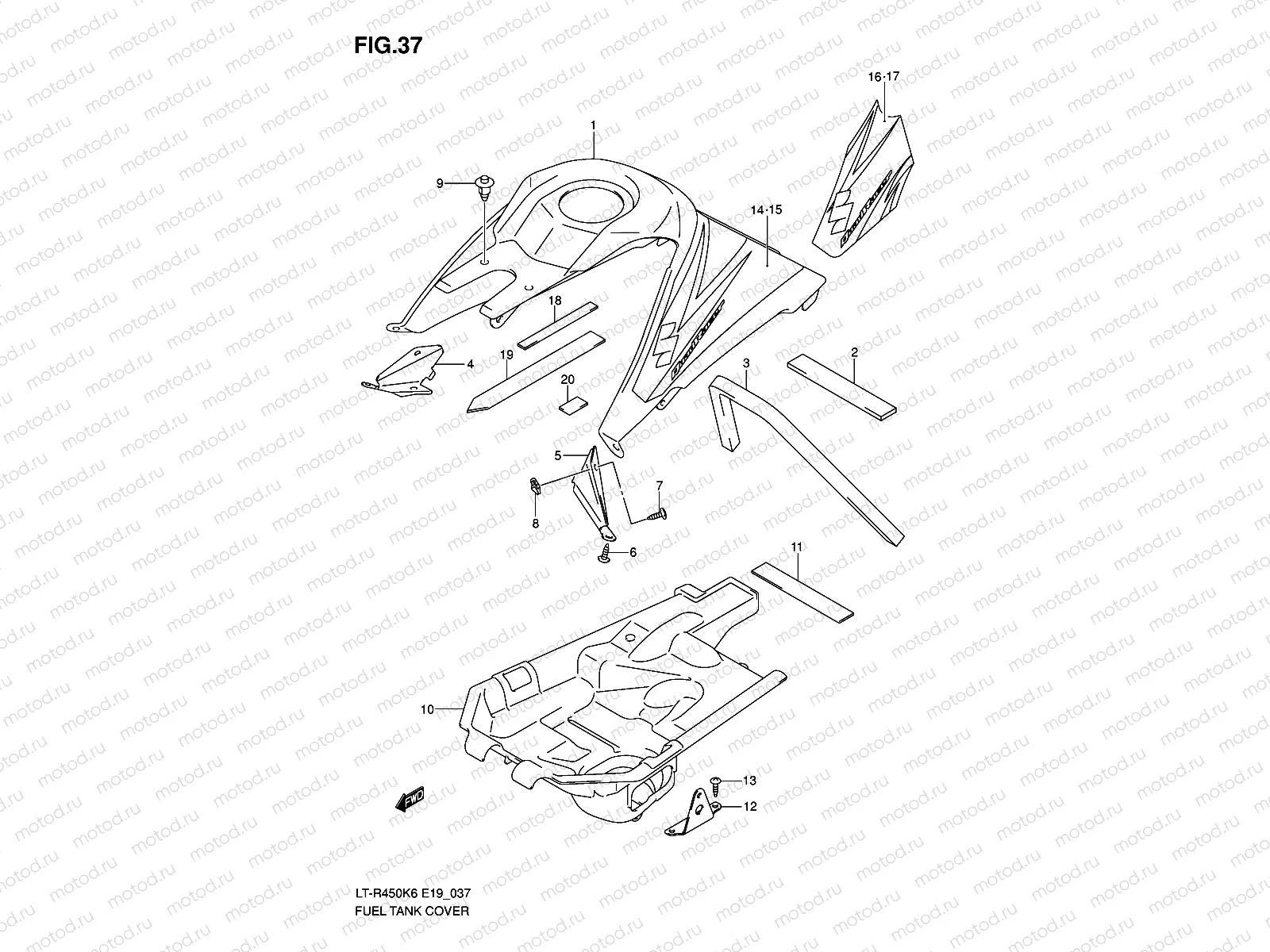 FUEL TANK COVER (MODEL K6/K7)
