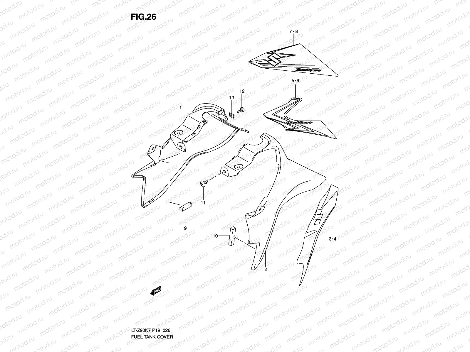 FUEL TANK COVER (MODEL K7/K8/K9)