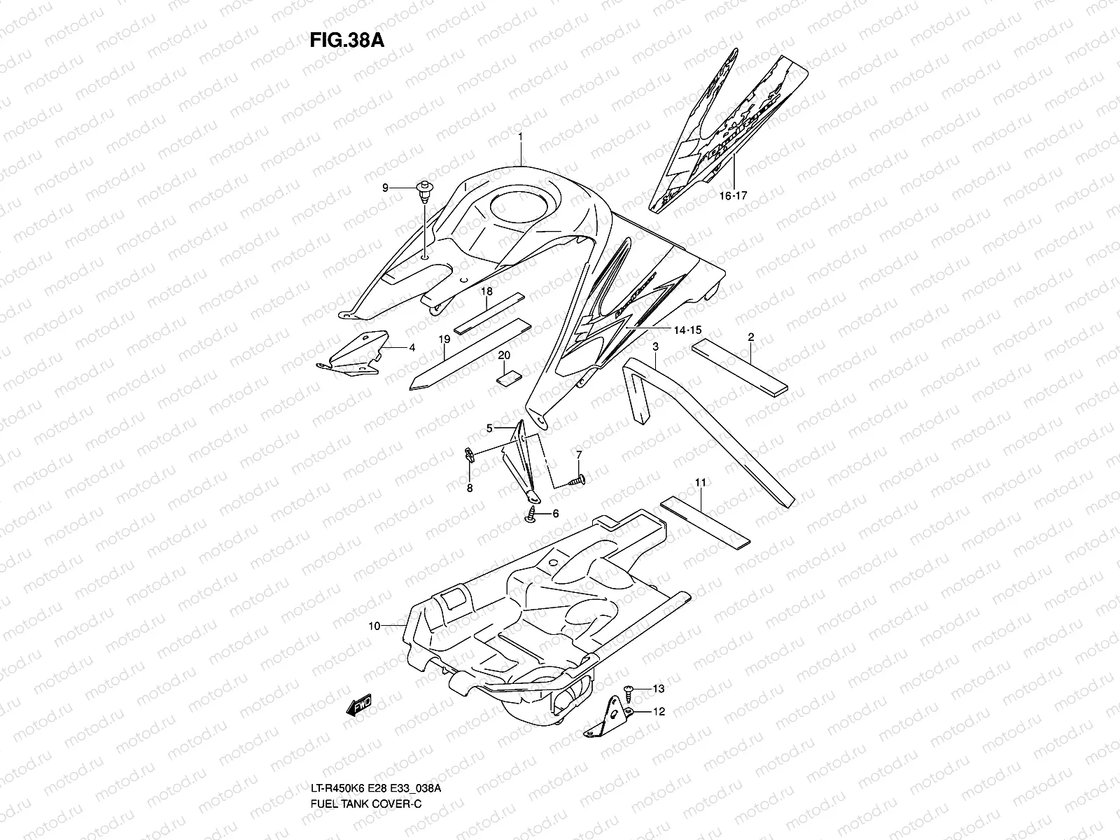 FUEL TANK COVER (MODEL K8)