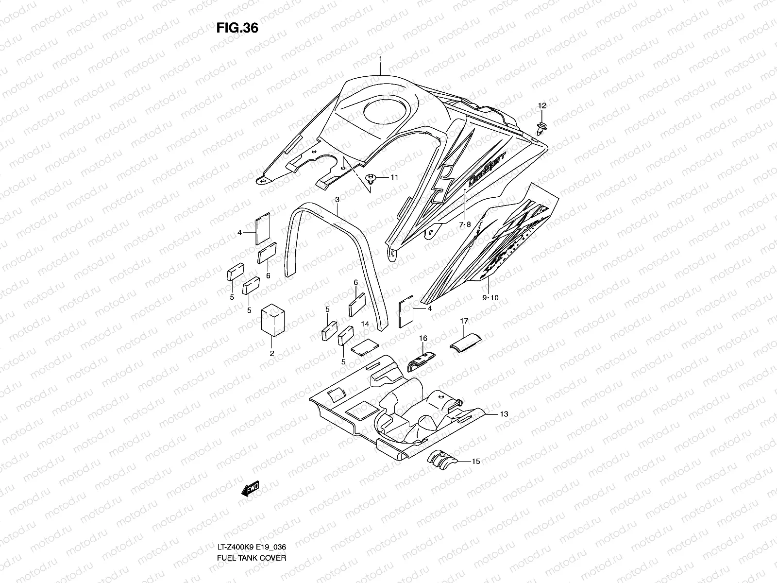 FUEL TANK COVER (MODEL K9)