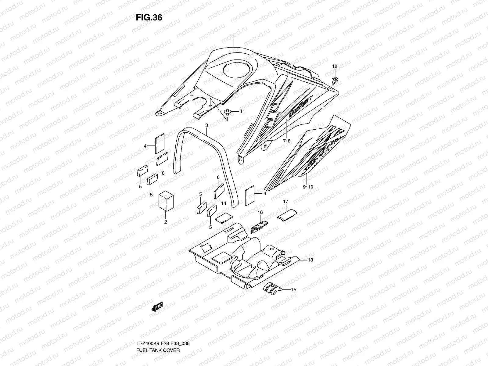 FUEL TANK COVER (MODEL K9)