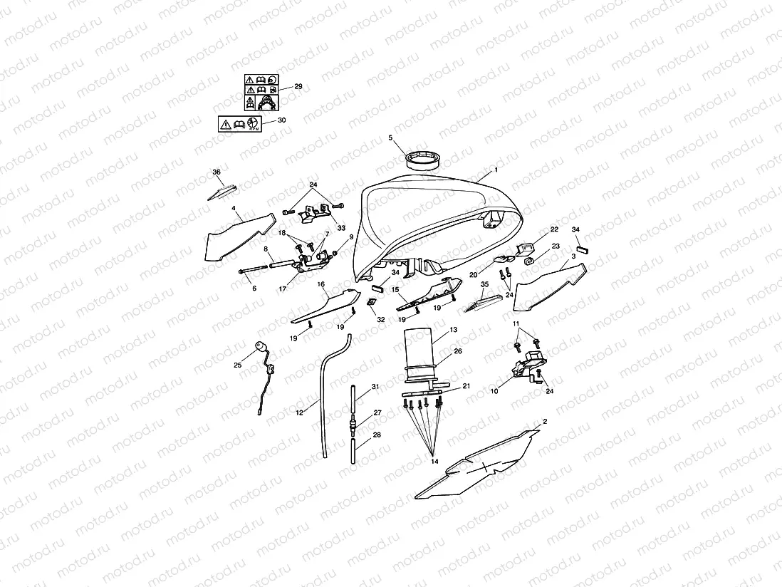 Fuel Tank & Fittings - 340148> (Non ABS)...