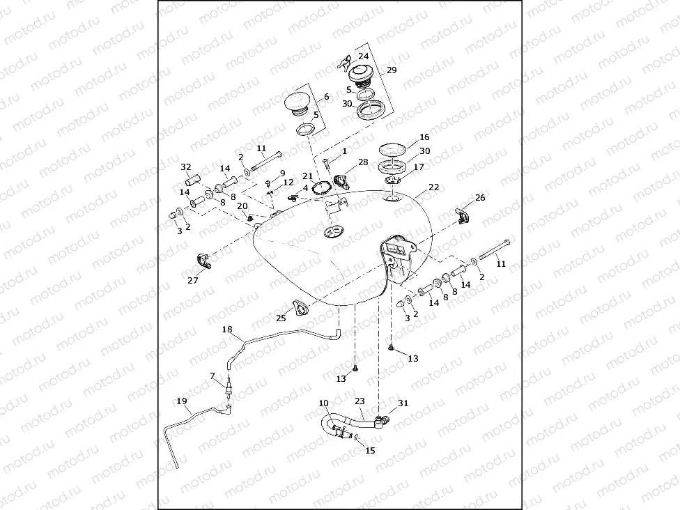 FUEL TANK - FLDE, FLFB, FLFBS, FLHC, FLHCS, FLSB, FLSL (1 OF 2)