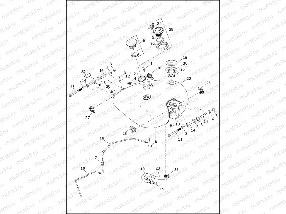 FUEL TANK - FLDE, FLFB, FLFBS, FLHC, FLHCS, FLSB, FLSL (1 OF 2)