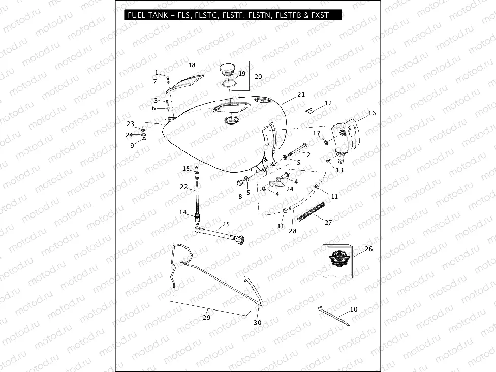 FUEL TANK - FLS, FLSTC, FLSTF, FLSTN, FLSTFB & FXST (1 OF 2)