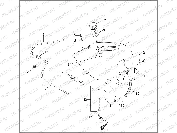 FUEL TANK, FUEL INJECTED - FLHPI & FLHPEI