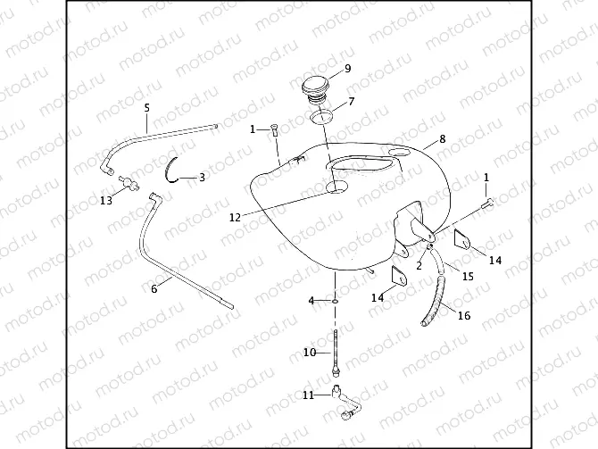 FUEL TANK, FUEL INJECTED - FLHPI & FLHPEI