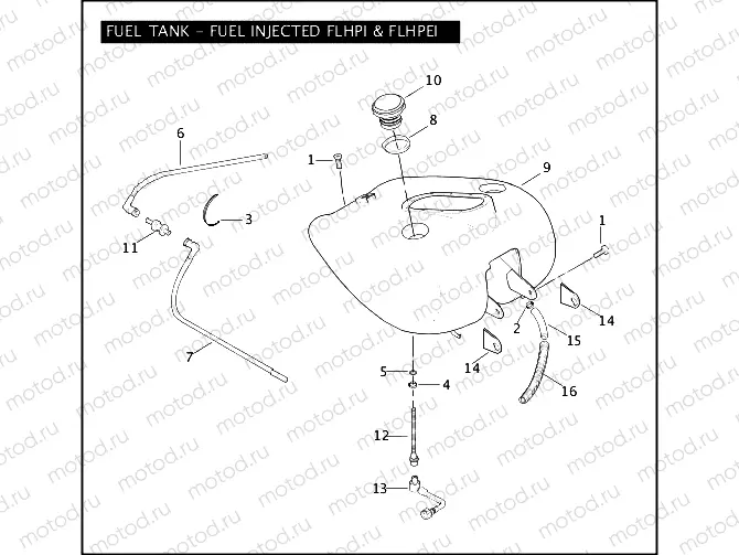 FUEL TANK - FUEL INJECTED FLHPI & FLHPEI