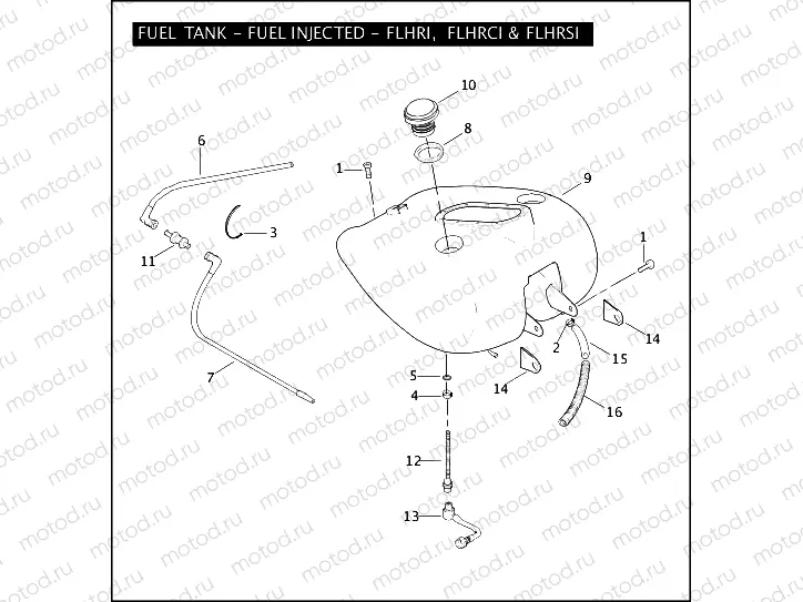 FUEL TANK - FUEL INJECTED - FLHRI, FLHRCI & FLHRSI