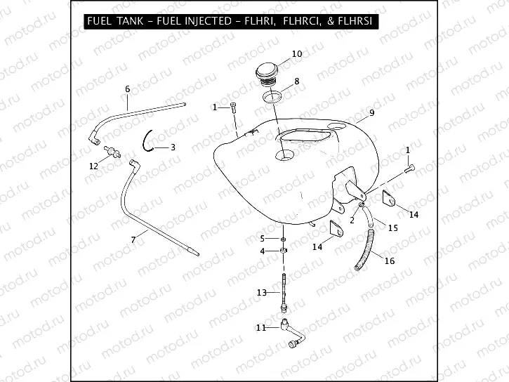 FUEL TANK, FUEL INJECTED - FLHRI, FLHRCI & FLHRSI