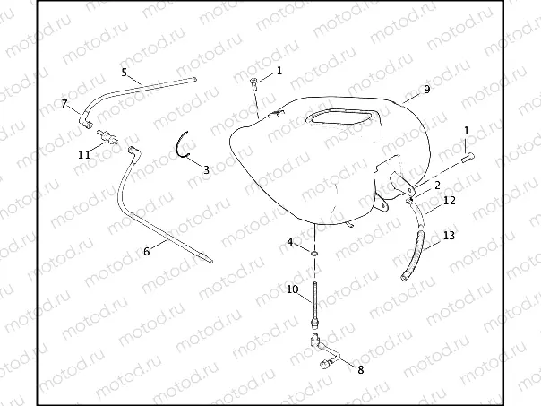 FUEL TANK - FUEL INJECTED FLHTCUI, FLHTCI, FLHTI & FLTRI