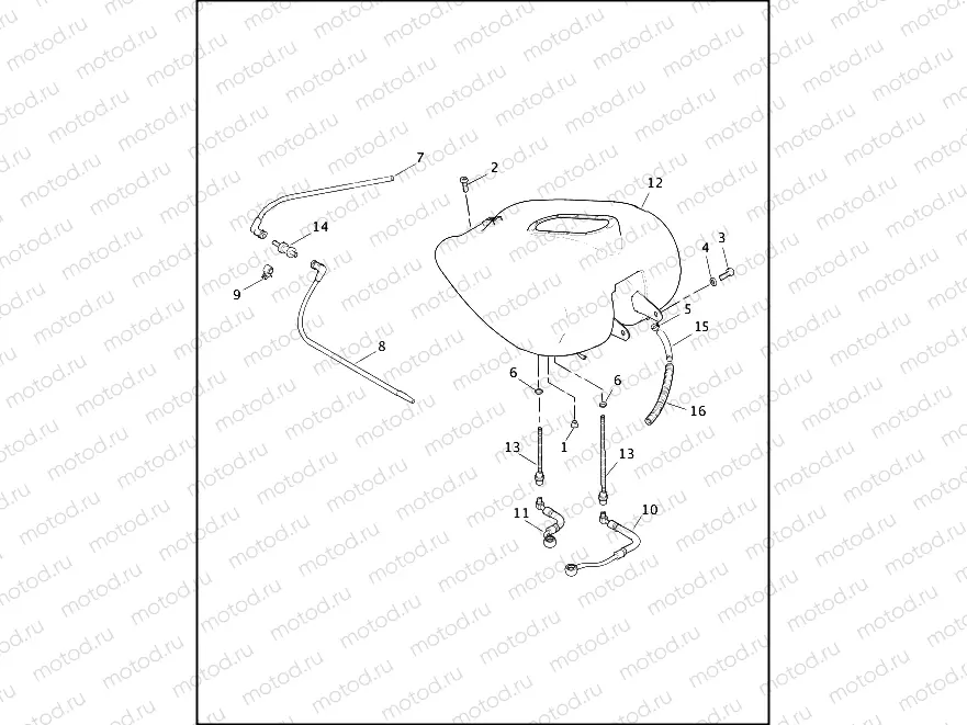 FUEL TANK, FUEL INJECTED - FLHTCUI, FLHTCI & FLTRI
