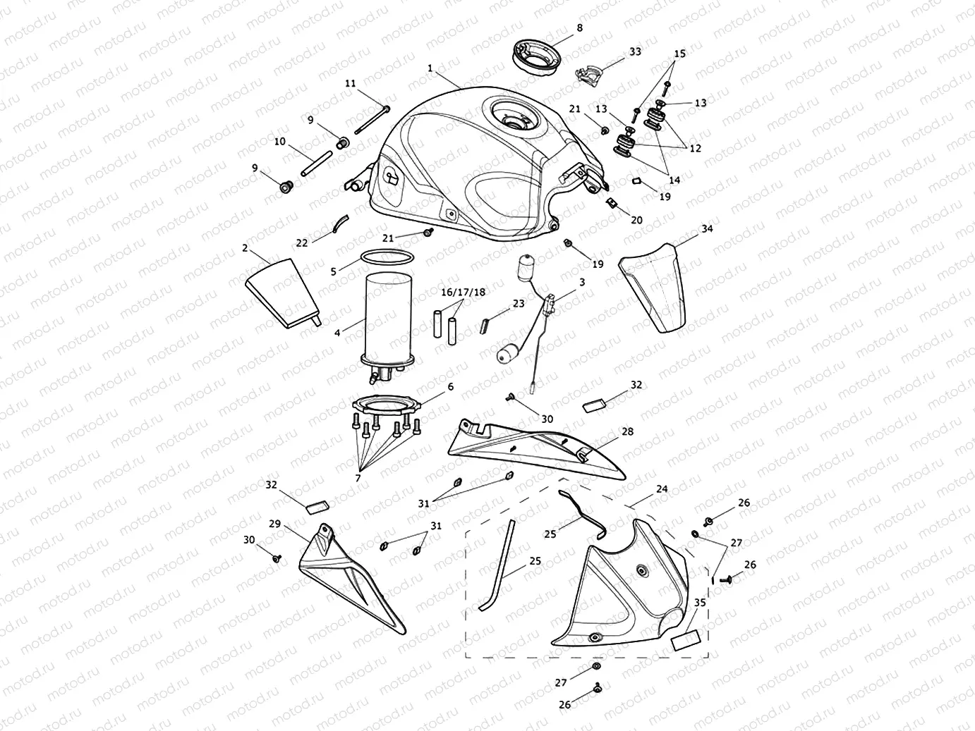 Fuel Tank, Fuel Pump & Fittings