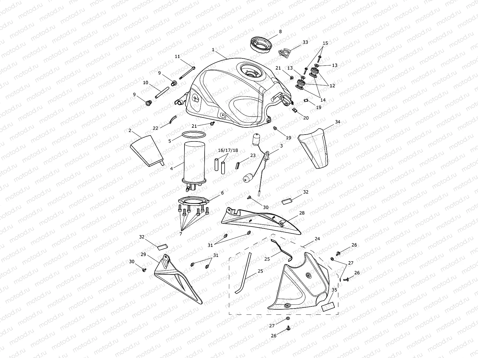 Fuel Tank, Fuel Pump & Fittings