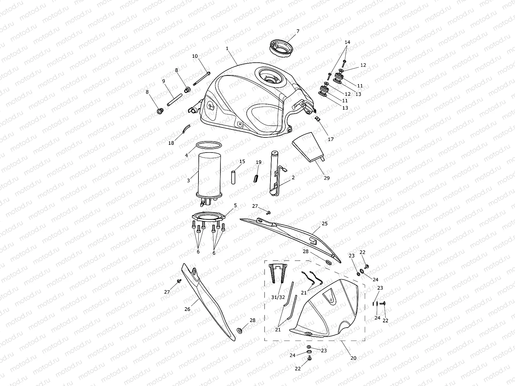 Fuel Tank, Fuel Pump & Fittings